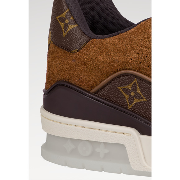 Louis Vuitton Brown Monogram LV Logo Suede Low Top Trainer Sneaker UK 9 US 10 11 - Picture 4 of 16